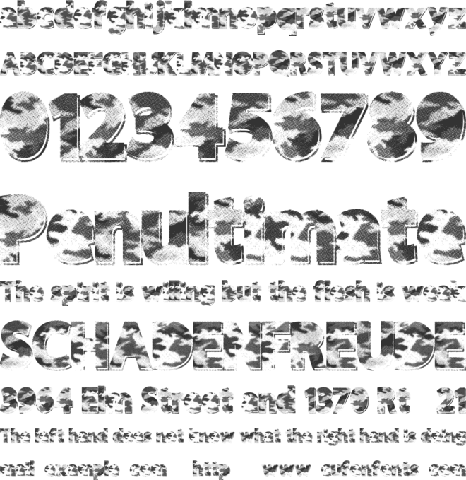 CamoWear font preview
