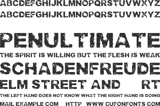 Trashed font preview