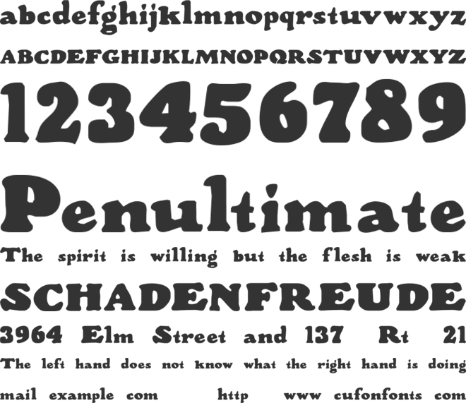 Wood Stevens font preview