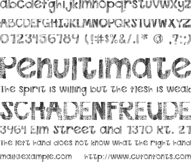 DJB This Font is Worn font preview