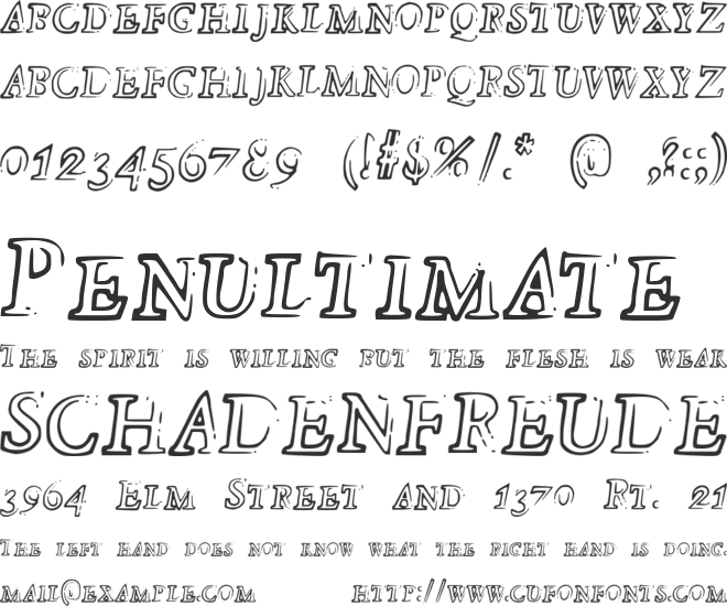 Died font preview