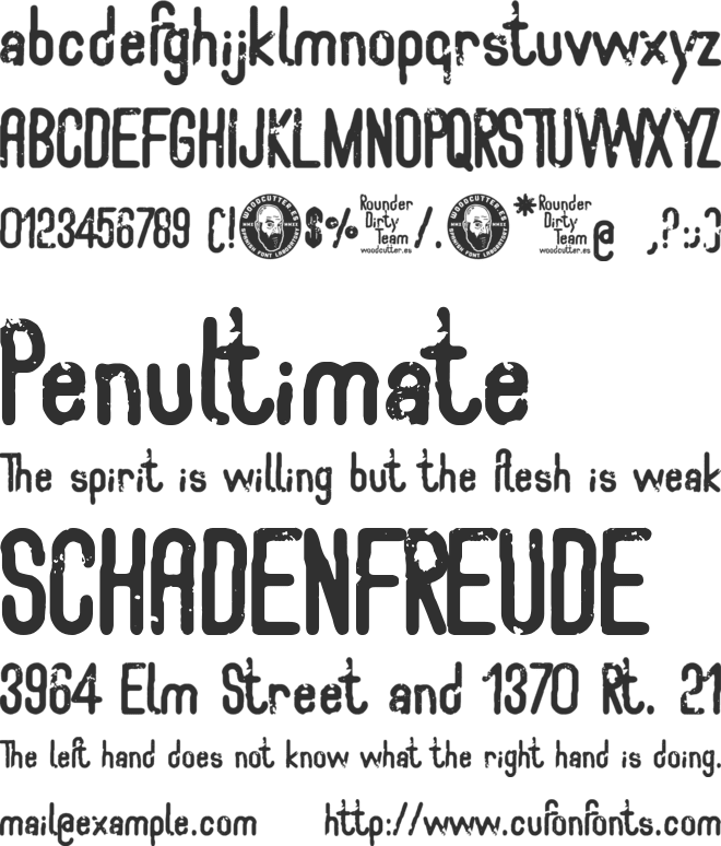 Rounder Dirty Team font preview