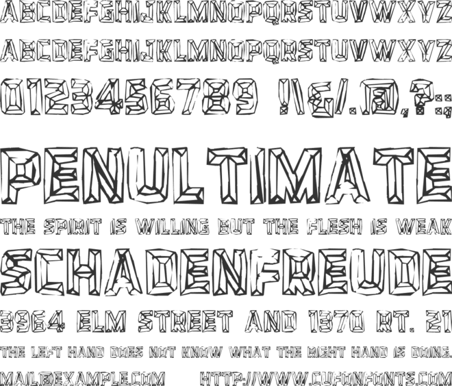 BEVEL HANDS font preview