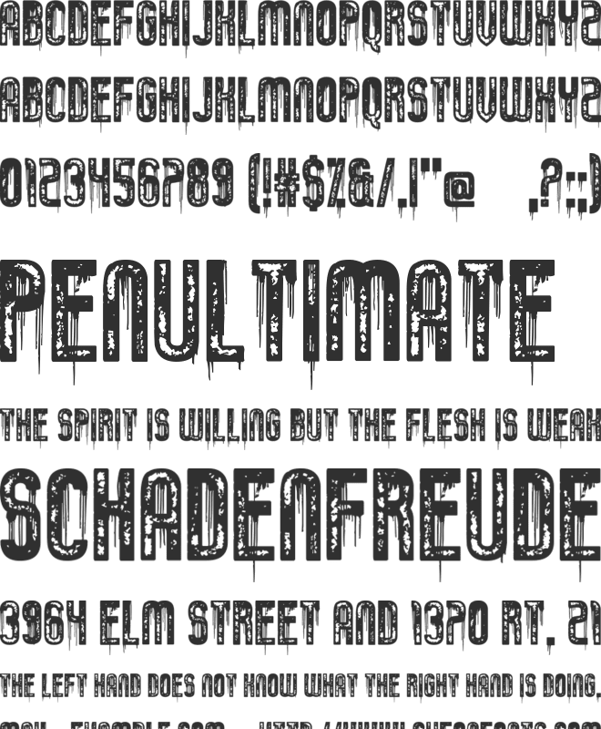 Tumbling Down font preview
