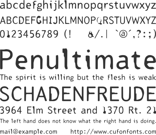 Tjackluder font preview