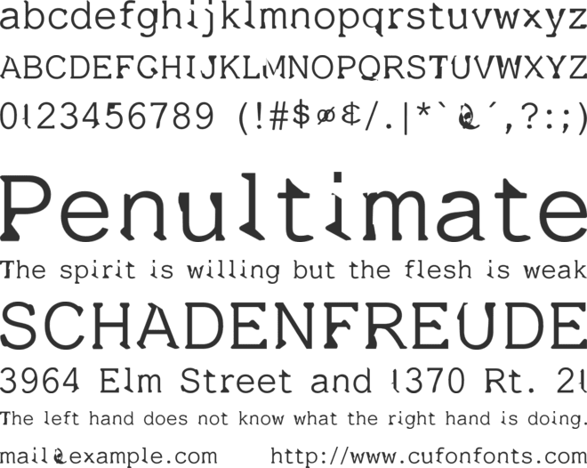 Dissatisfaction font preview