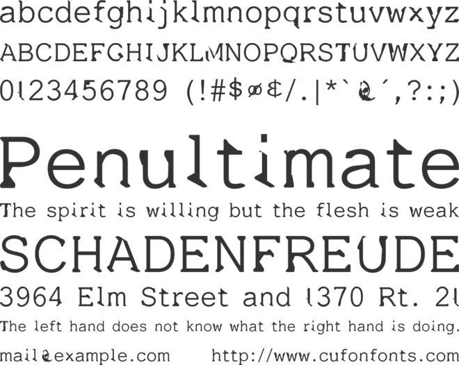 Dissatisfaction font preview