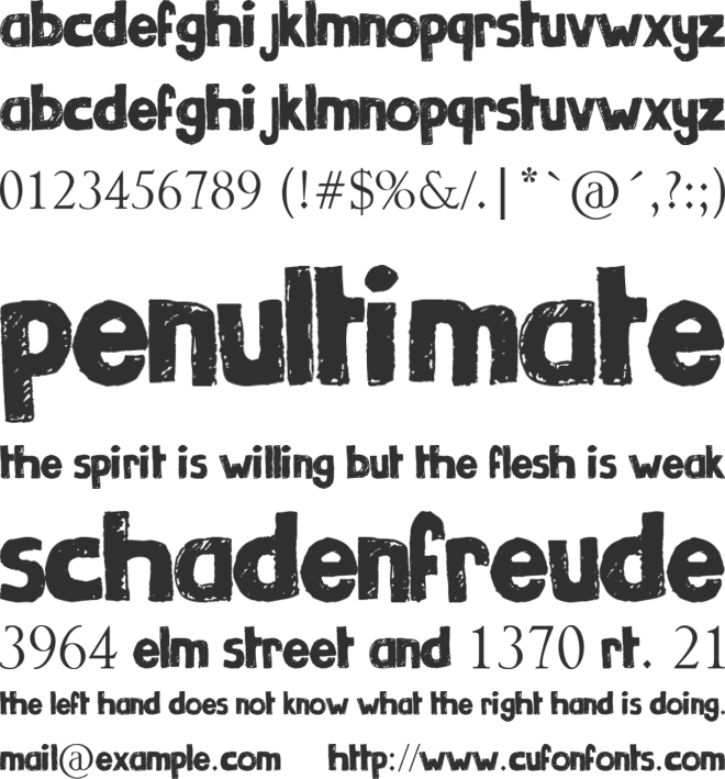 Gribouille font preview