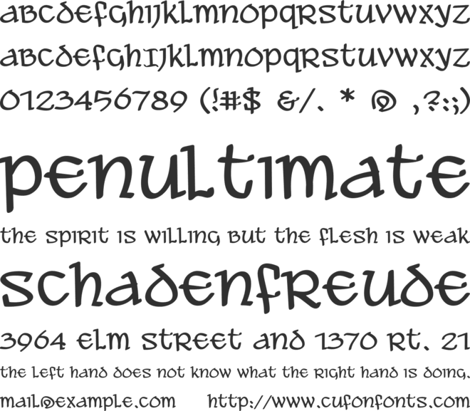 Ale and Wenches BB font preview