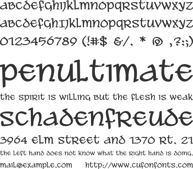 Ale and Wenches BB font preview