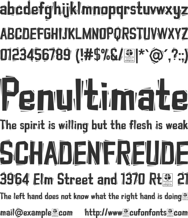 Typo Cut-Out Shaky Demo font preview