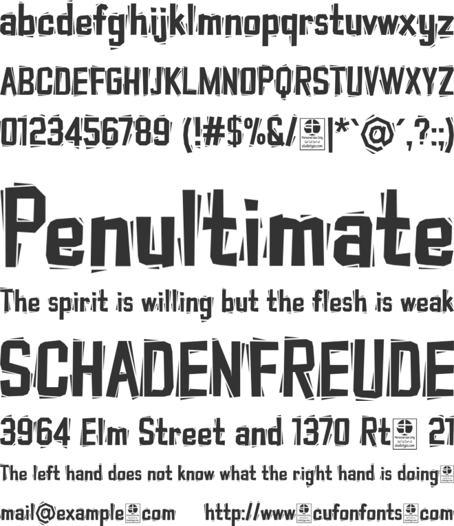 Typo Cut-Out Shaky Demo font preview