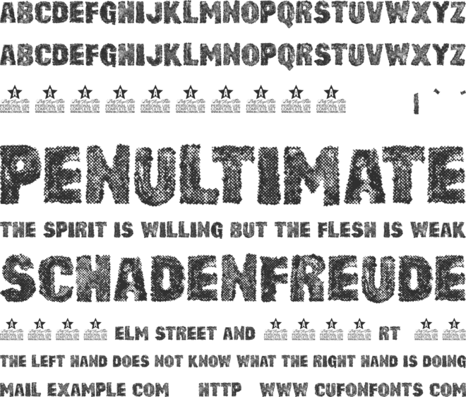RUSTY CAGE PERSONAL USE font preview