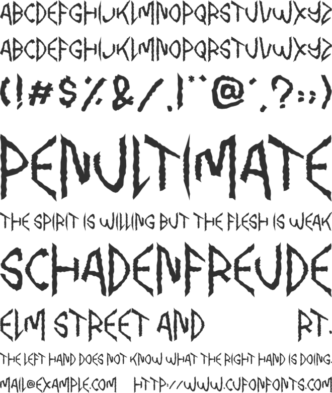 Pinky  Scream font preview