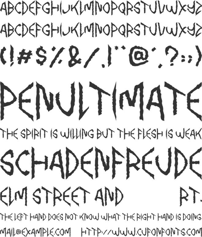 Pinky  Scream font preview