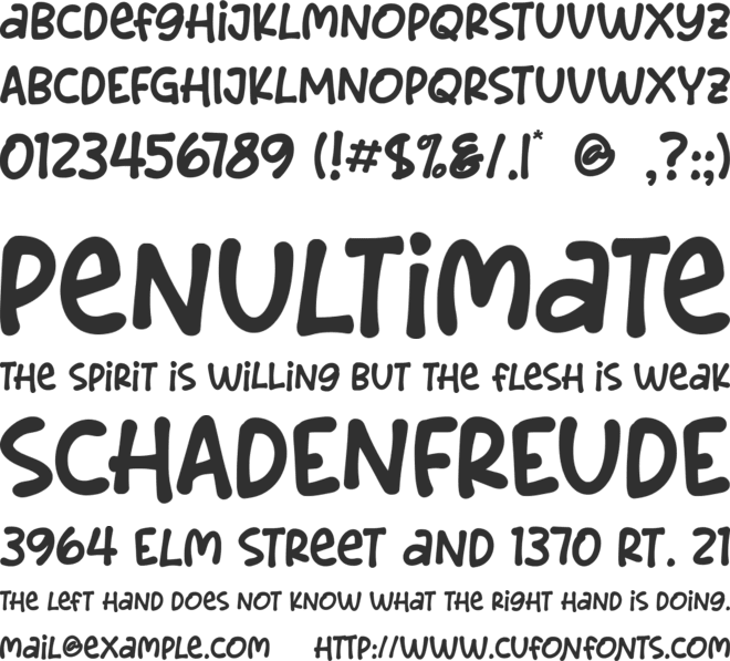 Content Creator font preview