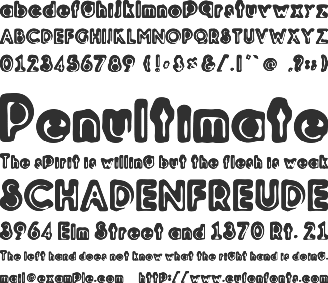 Woodcutter Relieve font preview