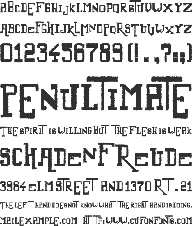 Alternate font preview