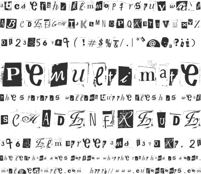 Woodcutter Anonymous part 2 font preview