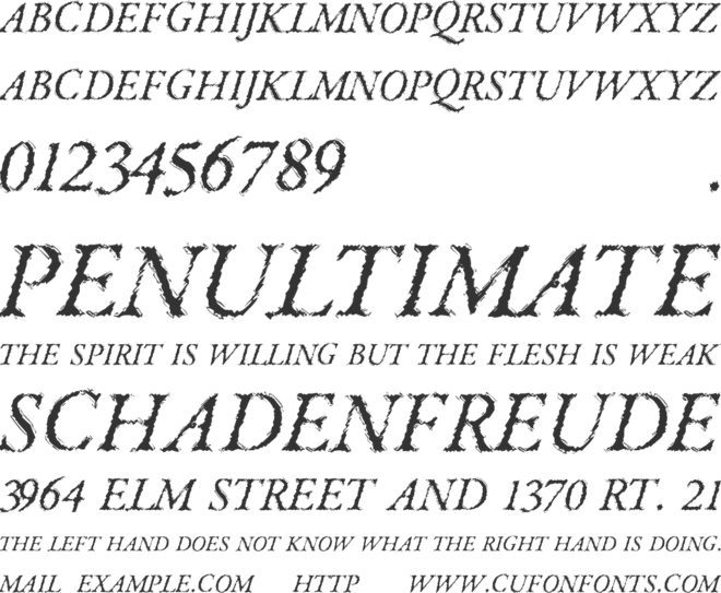 Parkinson font preview