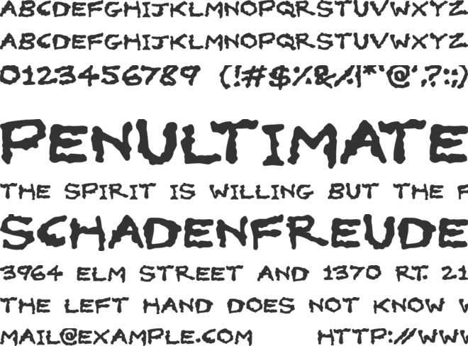 Oilslick font preview