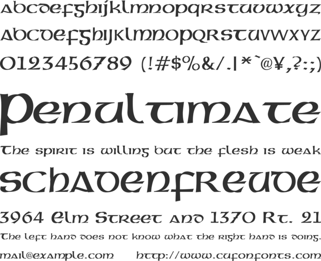 Gaeilge font preview