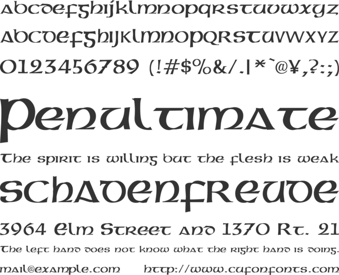 Gaeilge font preview