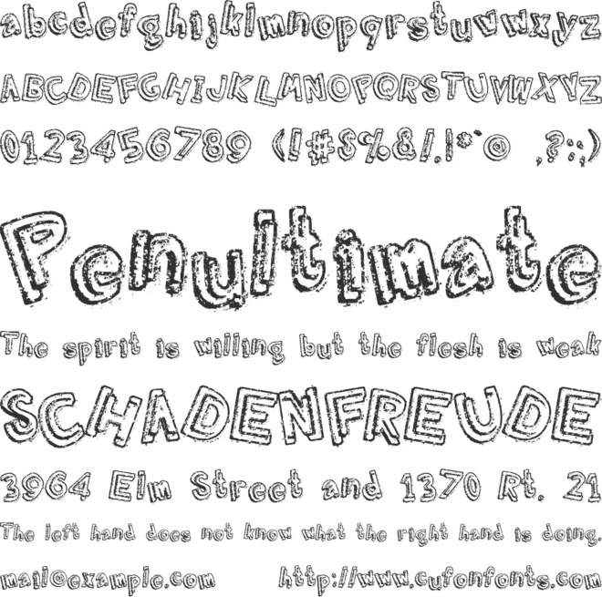 Grumbling Effect font preview