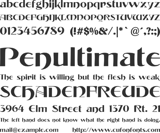 Tintoretto font preview