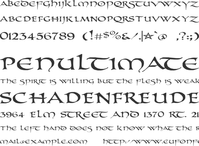 PR Uncial Alt Caps font preview