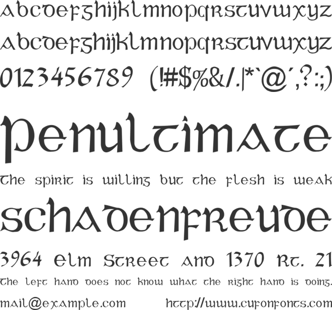 Celtic Gaelige font preview