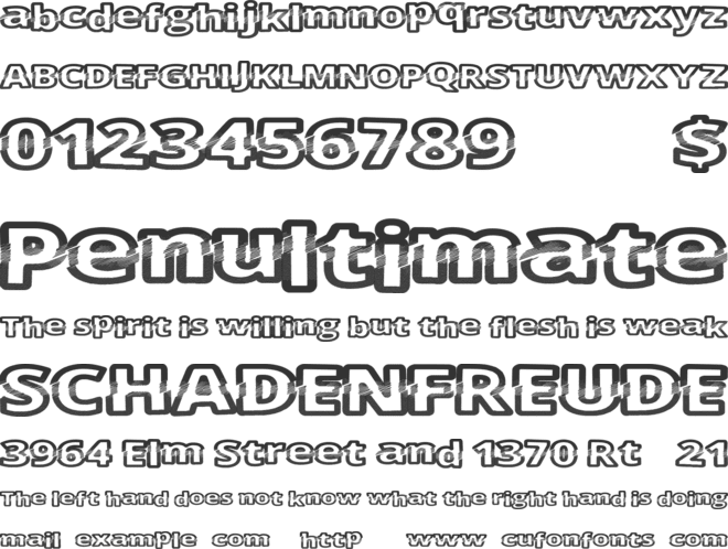 CutFive font preview