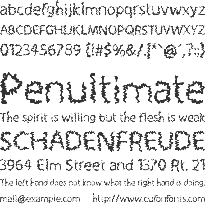 Rough Treatment font preview