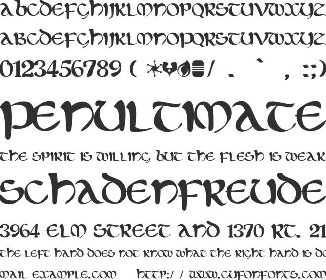 Eltic font preview