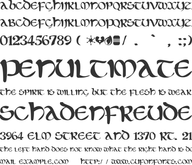 Eltic font preview