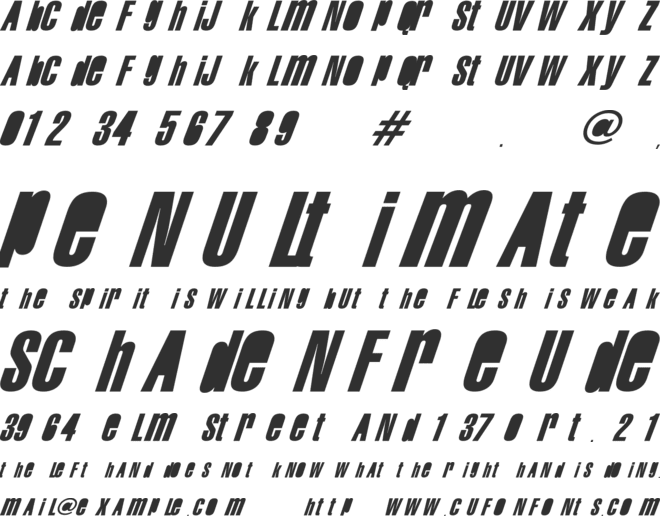 Swis AntiNormal Condensed font preview