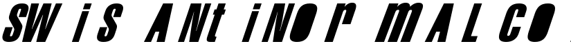 Swis AntiNormal Condensed Normal font