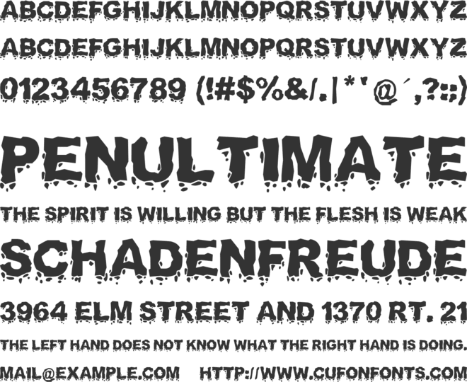 Landslide font preview