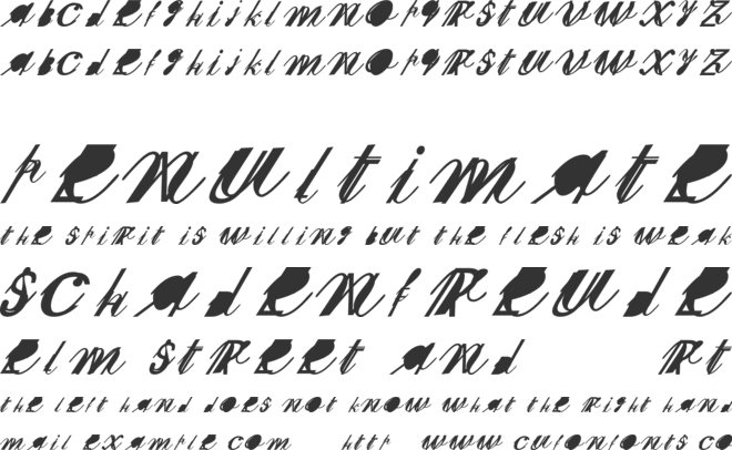 SherleyXXX font preview