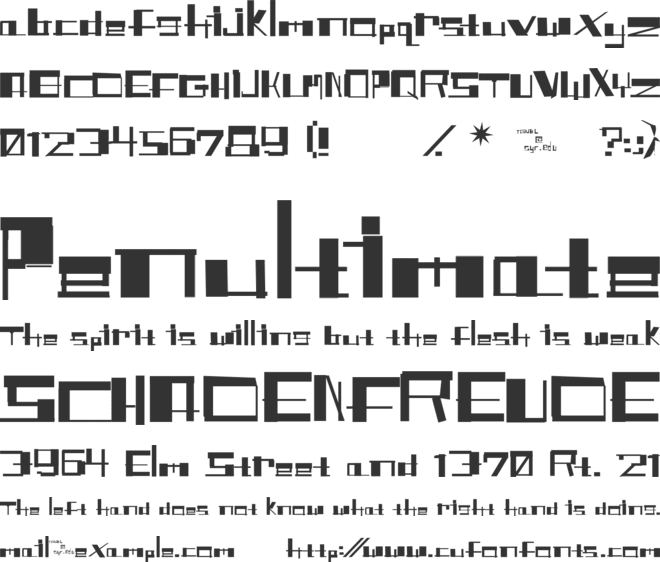 Shitfont font preview