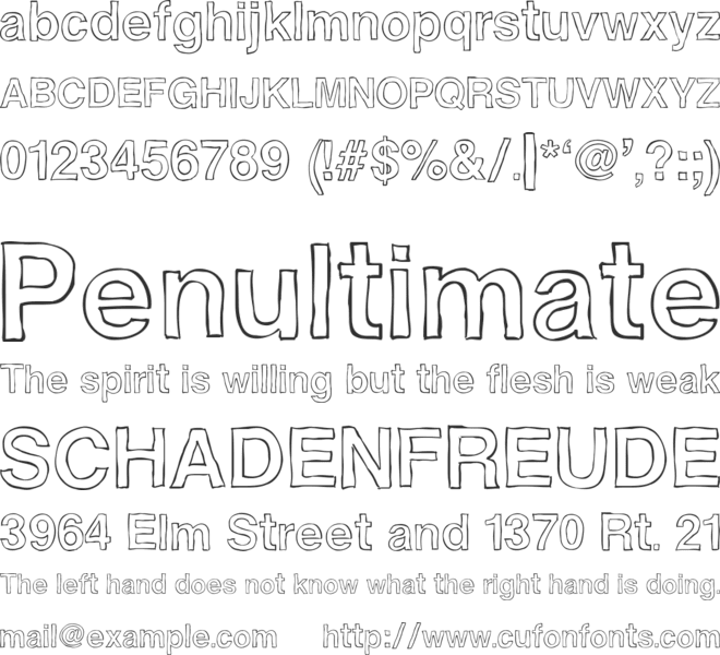 Helvetidoodle by Ed T font preview