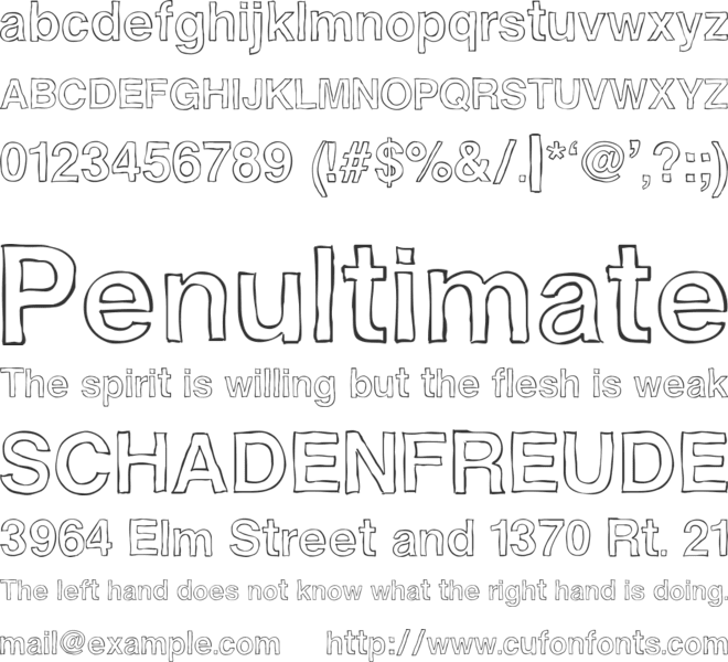 Helvetidoodle by Ed T font preview