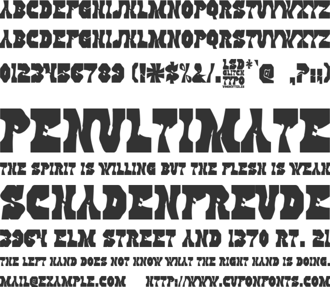 LSD GLITCH font preview
