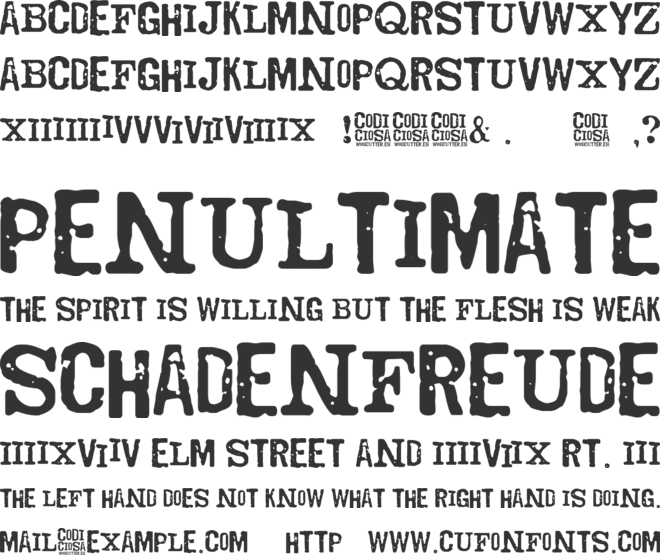 Codociosa font preview