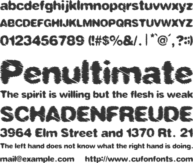 BLACK RAIN font preview