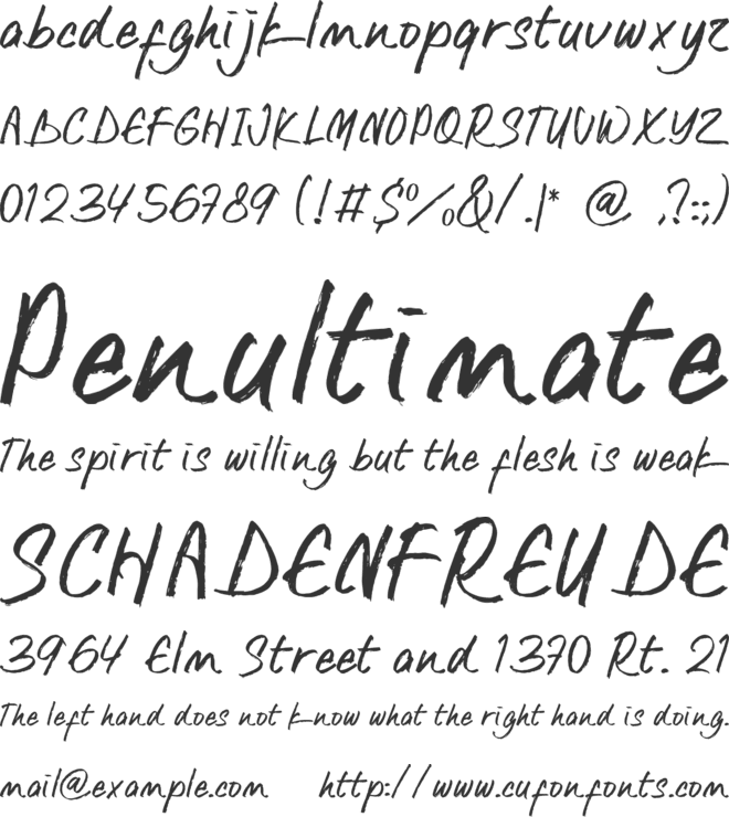 Rush suck font preview