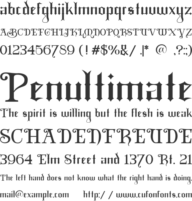 Black mild font preview