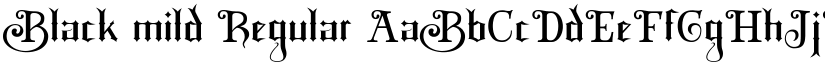 Black mild Regular font