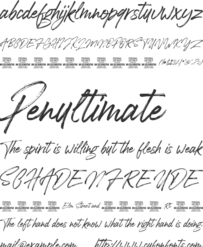 Jengotan PERSONAL USE ONLY font preview