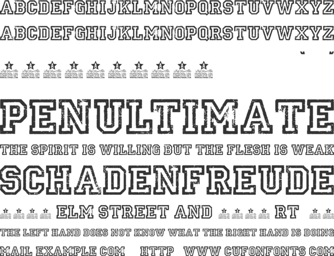 UNIVERSIDAD PERSONAL USE font preview